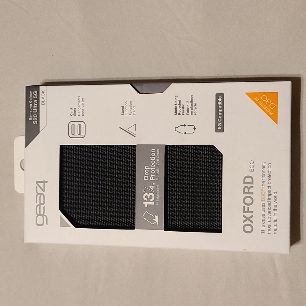 Gear4 Oxford Eco drop protection phone case for Samsung S20 5G Black.